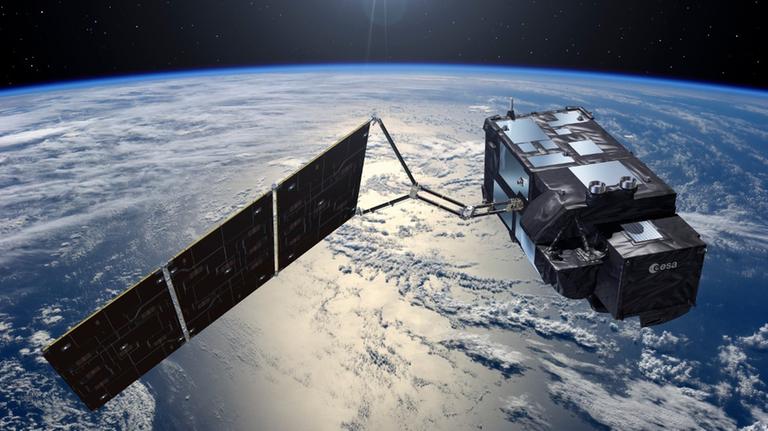 Der Erdbeobachtungssatellit Sentinel-3 (Zeichnung) widmet sich vor allem den Ozeanen.