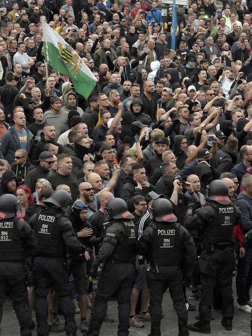 Ausschreitungen in Chemnitz am 27.8. 2018.