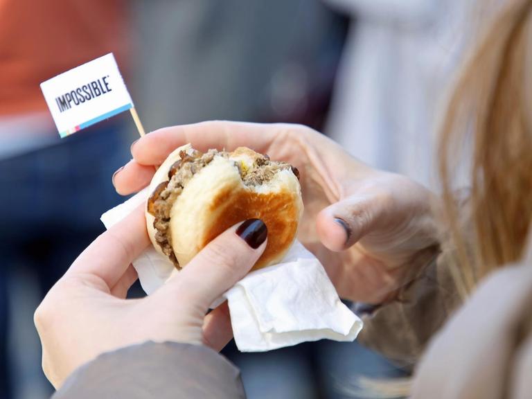 Der "Impossible Burger", aufgenommen beim 25. Jubiläum von "Wired" im Oktober 2018 in San Francisco