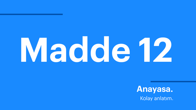 Anayasa. Kolay anlatım. Madde 12