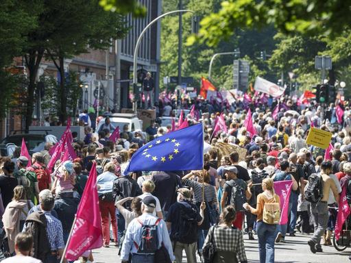 "1 Europa für alle"- Demo in Hamburg am 19.05.2016, organisiert von politischen Gruppen, NGOs und Gewerkschaften