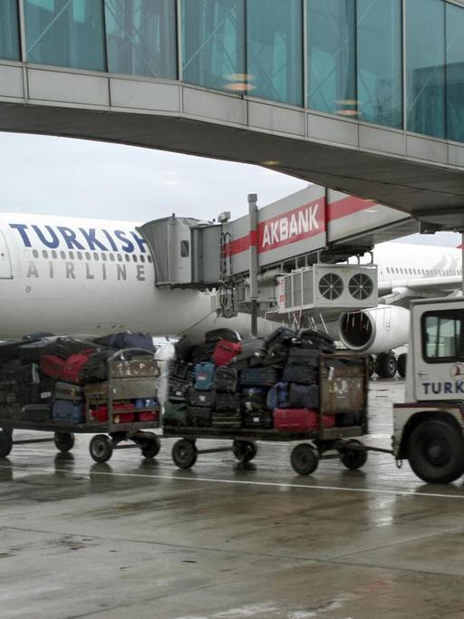 Eine Maschine der Luftfahrtgesellschaft Turkish Airline auf dem Atatürk-Flughafen in Istanbul.