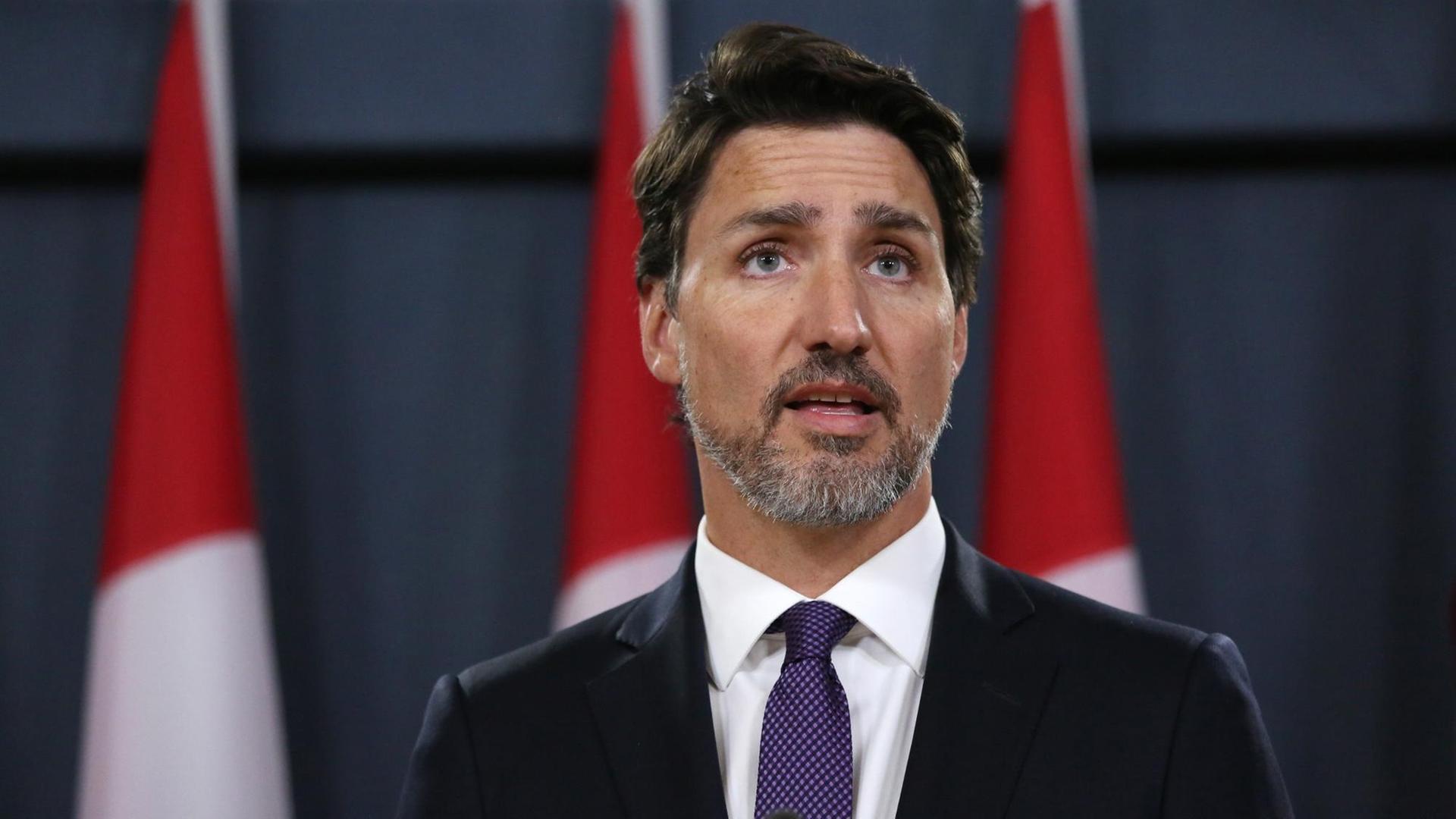 Canadian Prime Minister Justin Trudeau speaks during a news conference on January 9, 2020 in Ottawa, Canada.