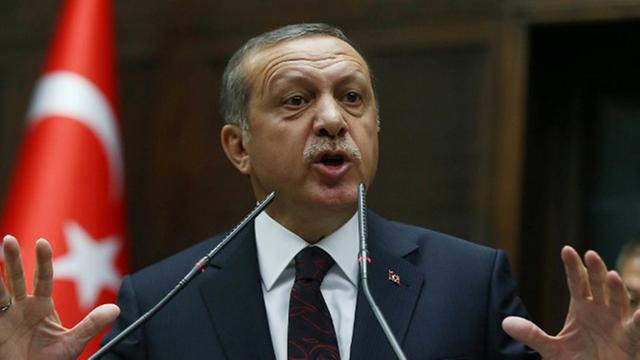 Der türkische Ministerpräsident Erdogan bei einer Rede im Parlament in Ankara Anfang April.