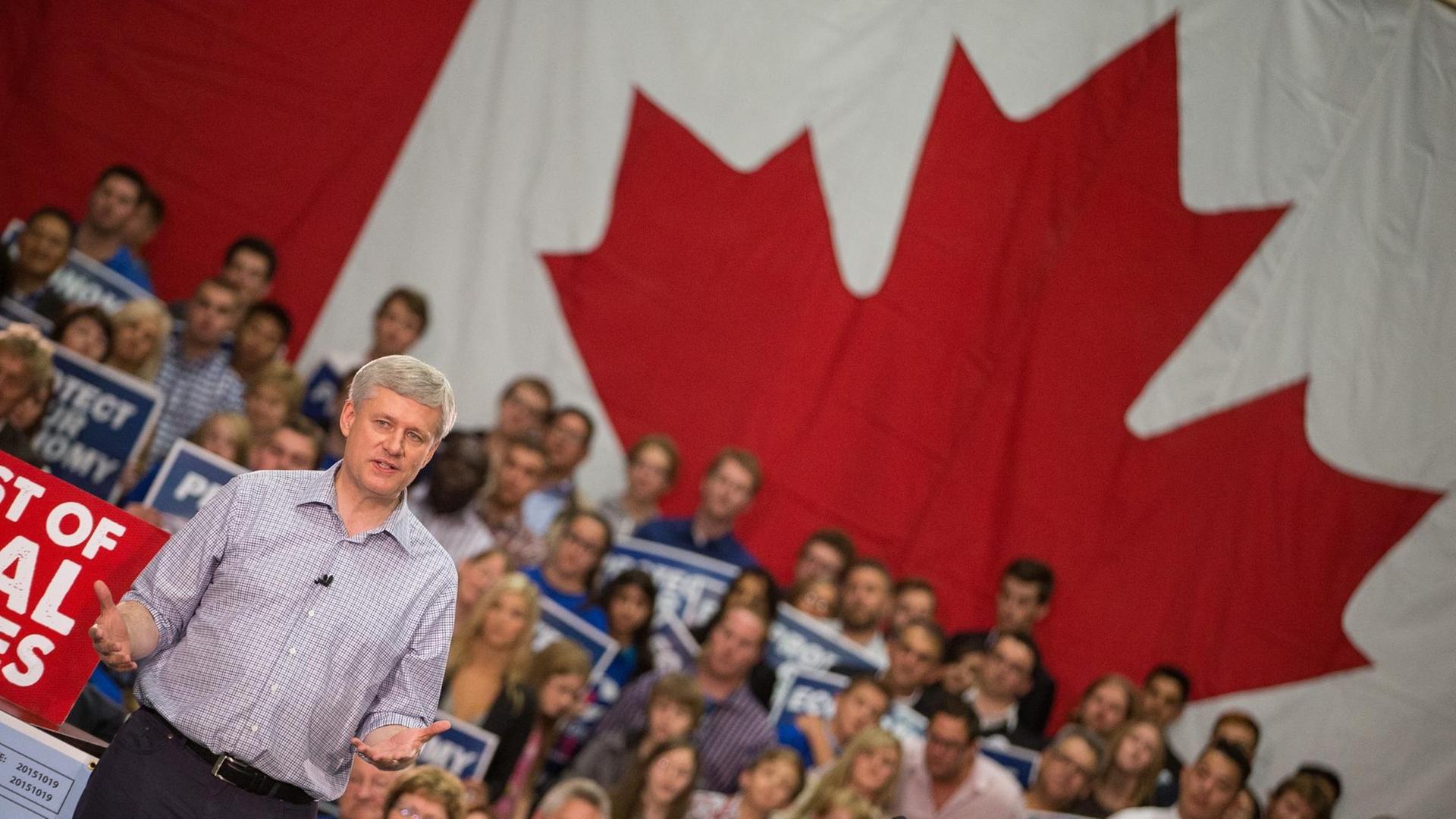 Der konservative Premierminister Stephen Harper bei einer Rede in Ontario.