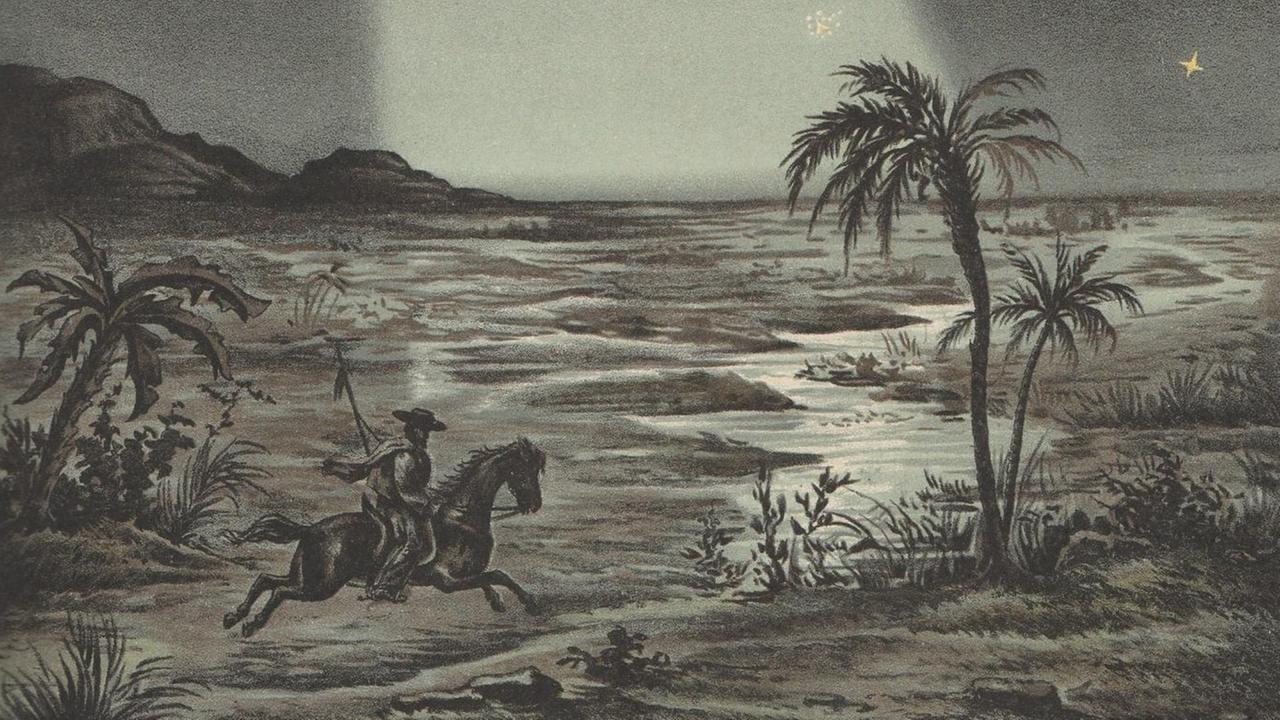 Das Zodiakallicht auf den Savannen Mexikos, Zeichnung aus dem 19. Jahrhundert