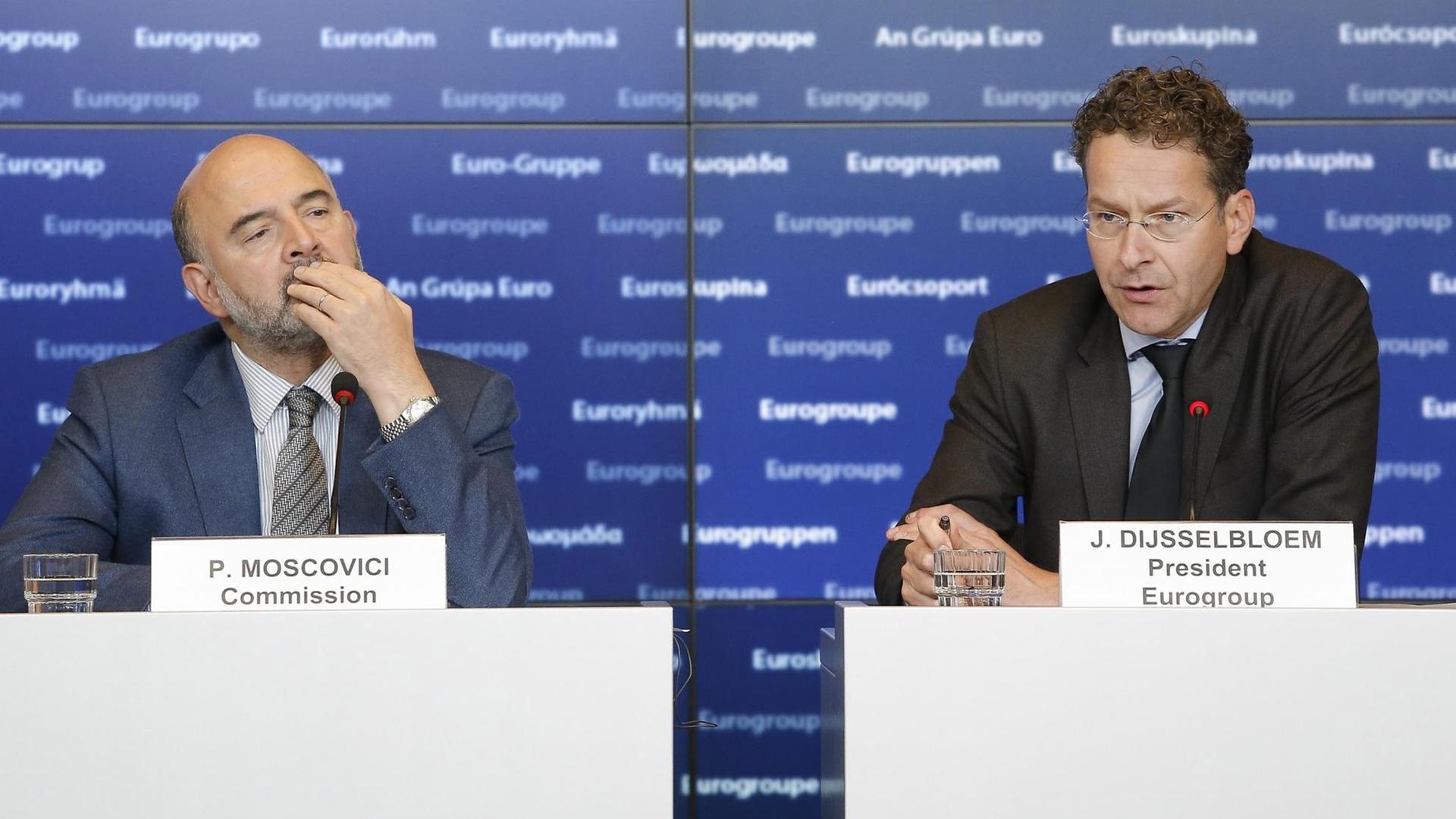 EU-Währungskommissar Pierre Moscovici und Eurogruppenchef Jeroen Dijsselbloem.