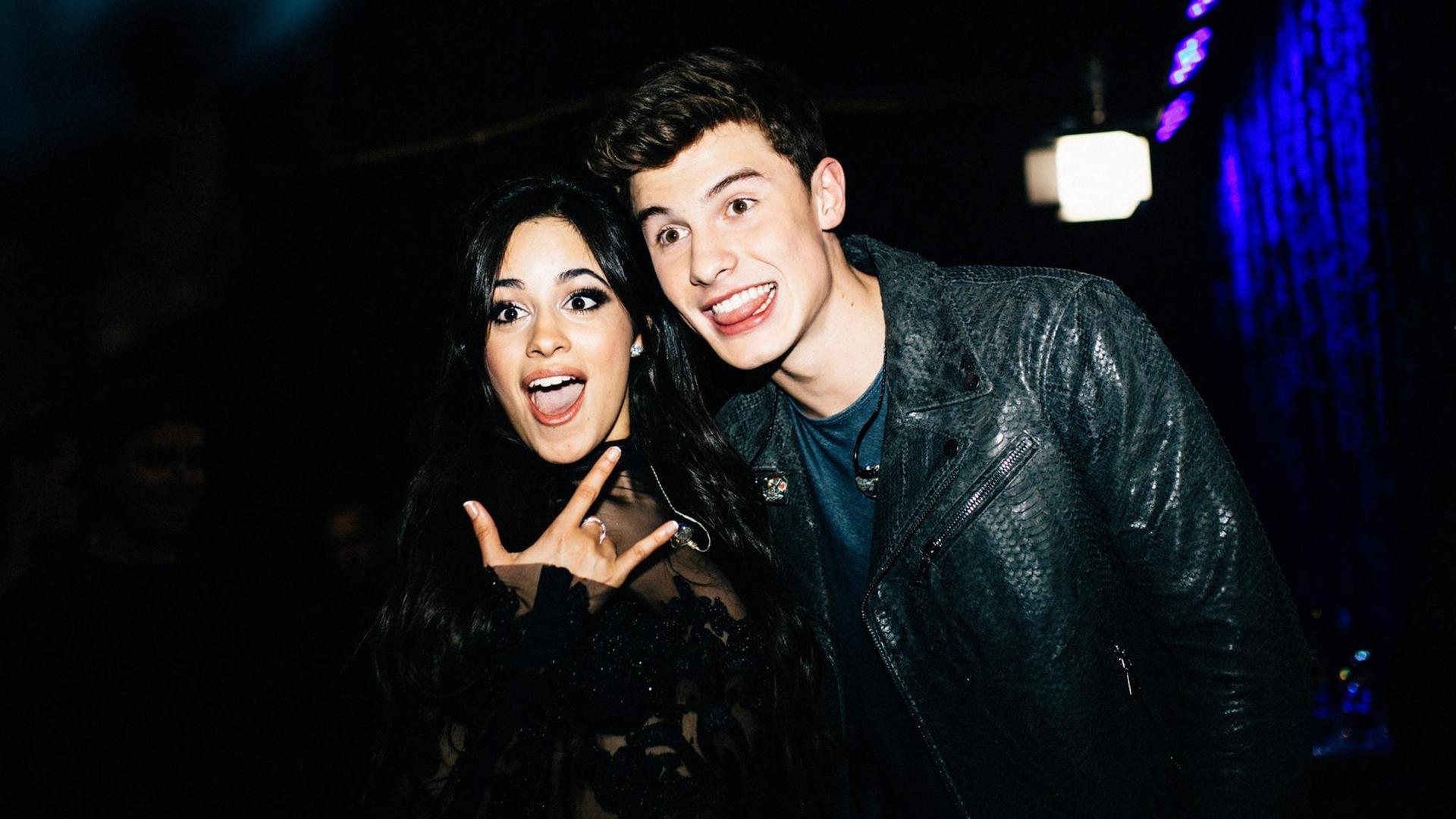 Camila Cabello und Shawn Mendes auf dem People's Choice Awards 2016 in Los Angeles, California.