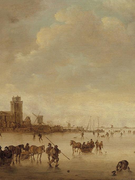 Bild "Eis auf der Merwede vor Dordrecht" des flämischen Meisters Jan van Goyen