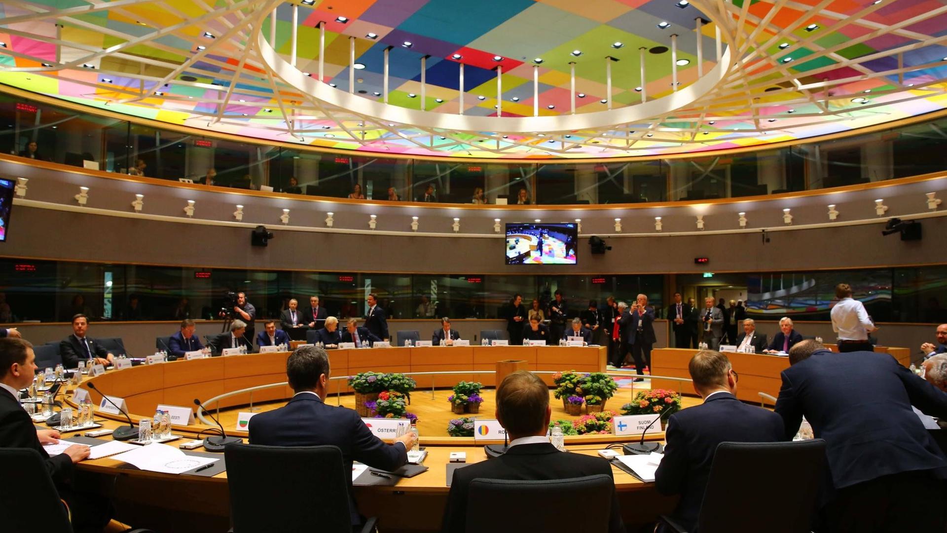 Staats- und Regierungschefs der Europäischen Union nehmen am Sondergipfel des Europäischen Rates teil. Brüssel, Belgium am 29. April 2017.