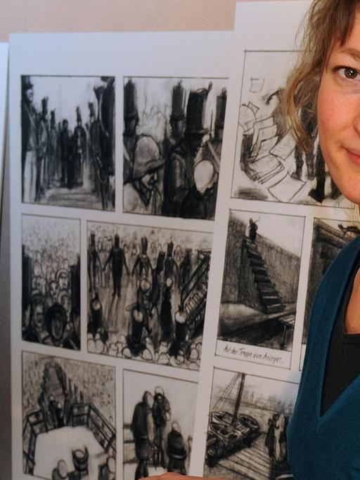 Die Berliner Zeichnerin Barbara Yelin – hier in einer Aufnahme aus dem Jahr 2010 bei der Vorstellung ihres Comics "Gift" über eine Mörderin, die 1831 in Bremen enthauptet wurde