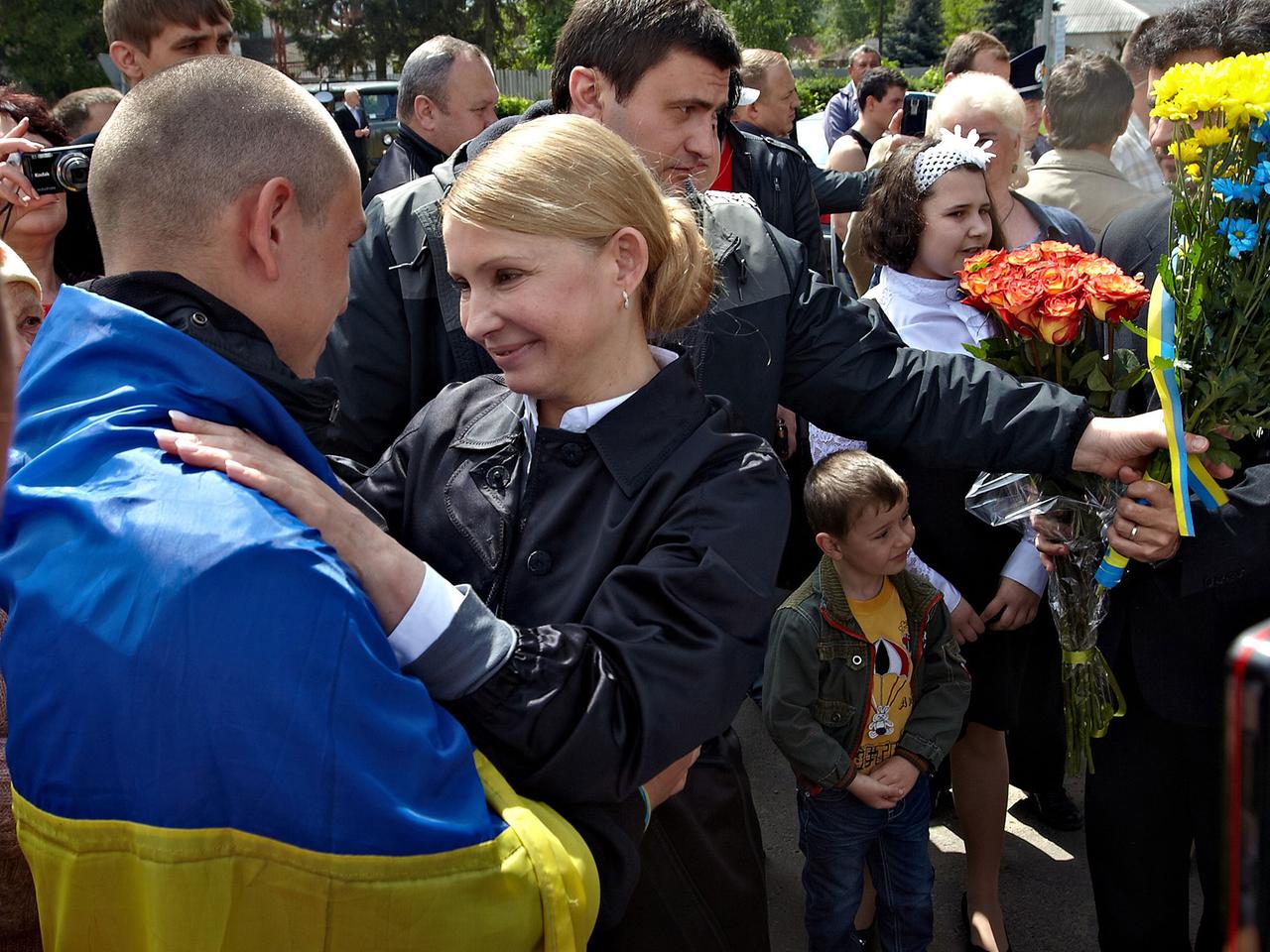Julia Timoschenko während eines Wahlkampfauftritts