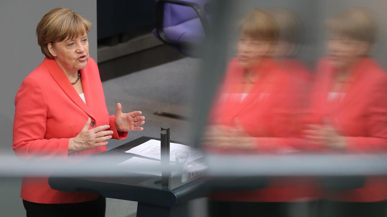 Angela Merkel während ihrer Regierungserklärung