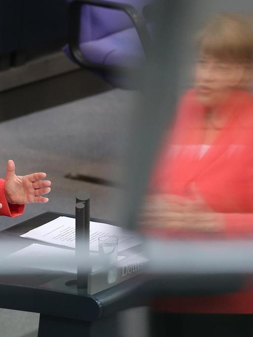Angela Merkel während ihrer Regierungserklärung