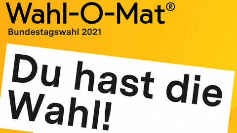 Das Logo des Wahl-O-Mats der Bundeszentrale für politische Bildung mit dem Slogan "Du hast die Wahl!"
