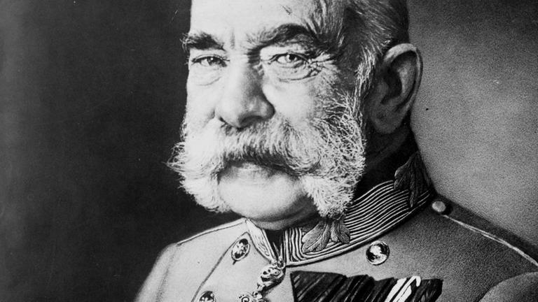 Schwarzweißporträt von Kaiser Franz Josepf