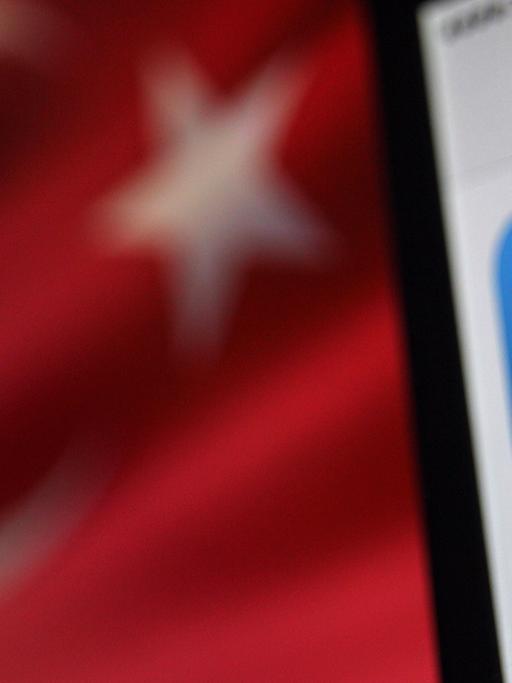Türkische Flagge und Twitter-Symbol