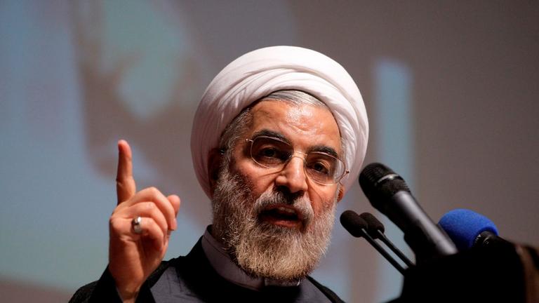 Iran's former nuclear negotiator, Hasan Rohani, a potential front-runner in the presidential race, addresses, in a campaign rally in Tehran, Iran, Thursday, May 2, 2013. One candidate stresses Iran's need to find ways to persuade the world that it can pos Iran's former nuclear negotiator, Hasan Rohani, a potential front-runner in the presidential race, addresses, in a campaign rally in Tehran, Iran, Thursday, May 2, 2013. One candidate stresses Iran's need to find ways to persuade the world that it can pos