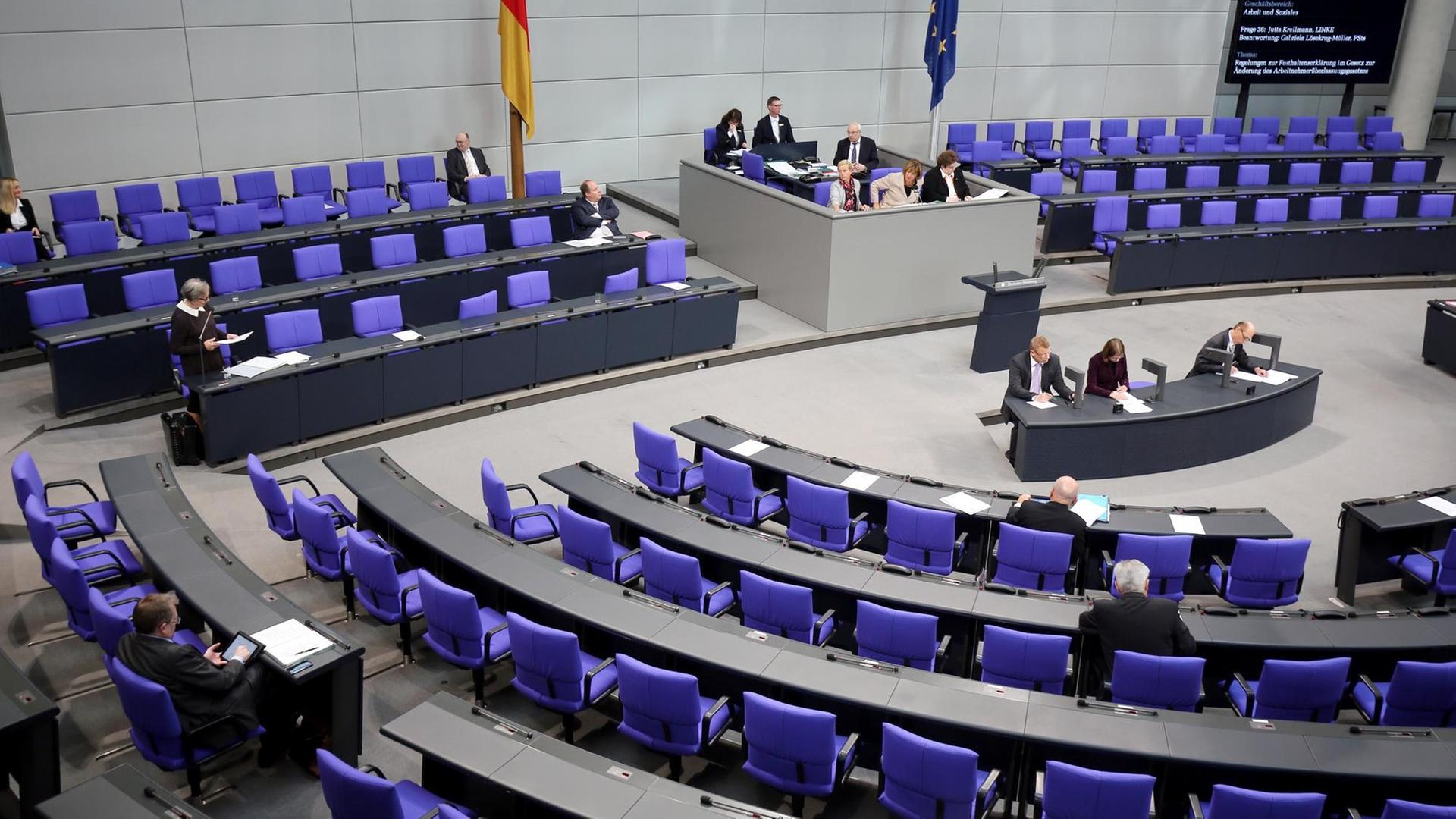 Das Plenum des Deutschen Bundestages