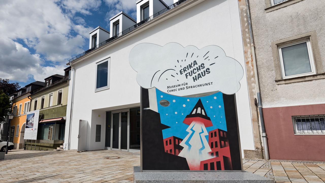 Das Erika-Fuchs-Haus, aufgenommen am 28.07.2015 in Schwarzenbach an der Saale (Bayern). Im oberfränkischen Schwarzenbach an der Saale wird am 1. August Deutschlands erstes Comic-Museum eröffnet.