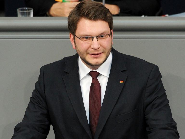 Der CDU-Abgeordnete Marian Wendt bei einer Rede vor dem Deutschen Bundestag