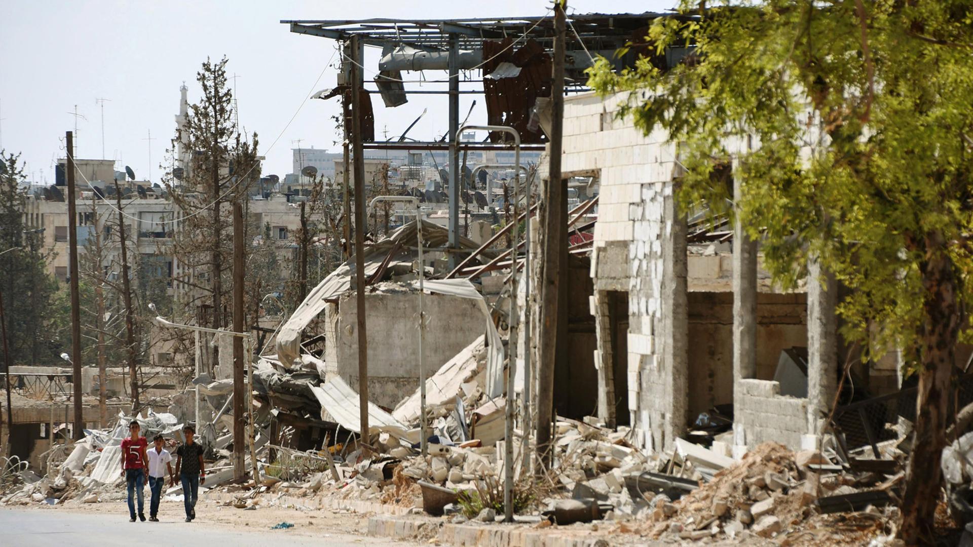 Zerstörte Gebäude in Aleppo