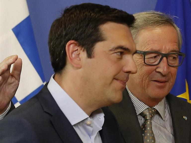 Griechenlands Regierungschef Alexis Tsipras (l.) mit EU-Kommissionspräsident Jean-Claude Juncker