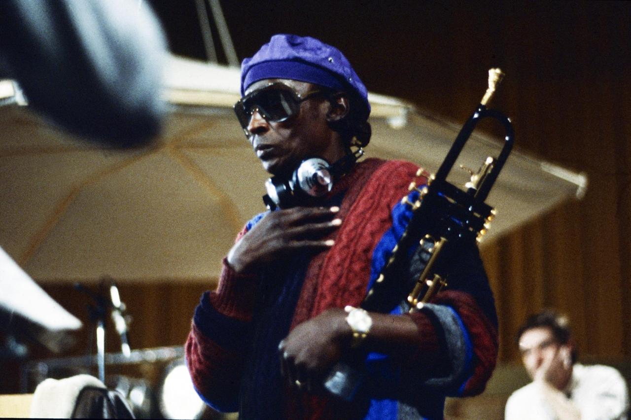Miles Davis in Easy Sound Studio Copenhagen January 1985 recording 'Aura'. American jazz trumpeter bandleader and composer. (Photo by Jan Persson/Getty Images)