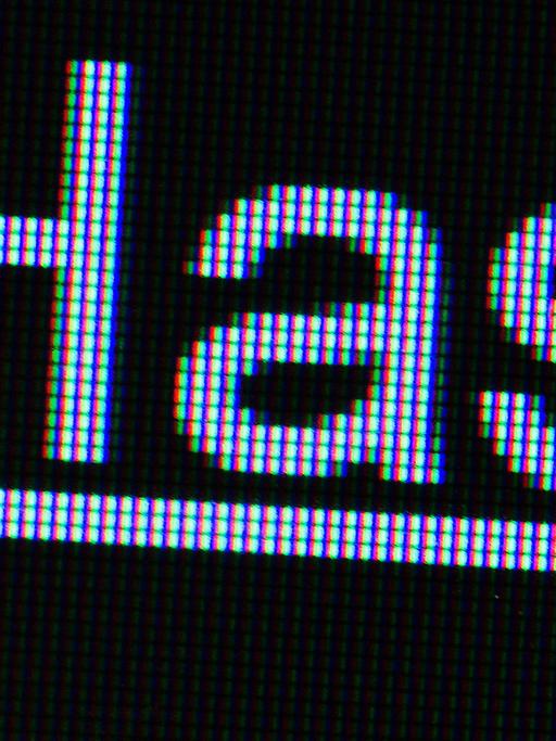Der Hashtag «#Hass» ist auf einem Bildschirm eines Computers zu sehen.