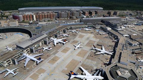 Der Frankfurter Flughafen von oben