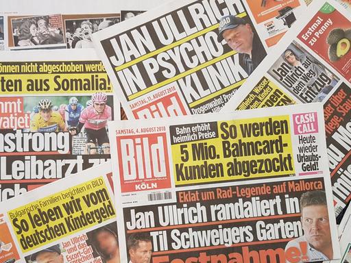 BILD-Titelseiten mit Schlagzeilen über Jan Ullrich