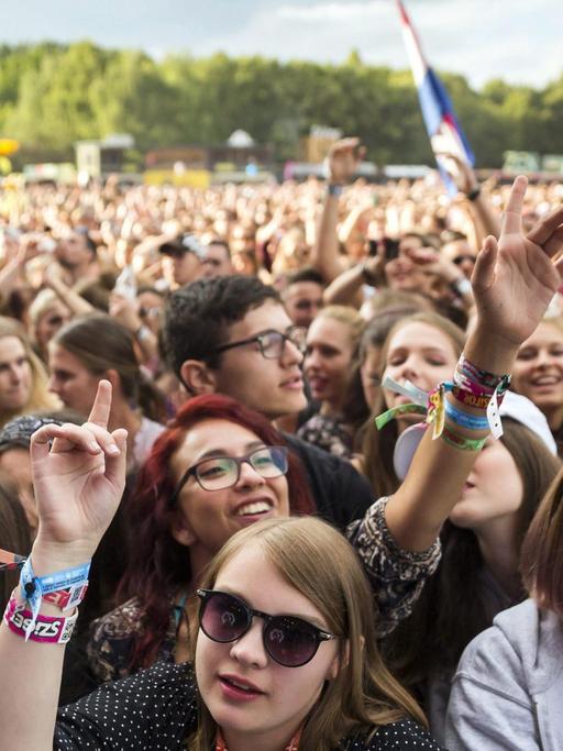 Jubelnde Fans auf dem Sziget Festival in Budapest