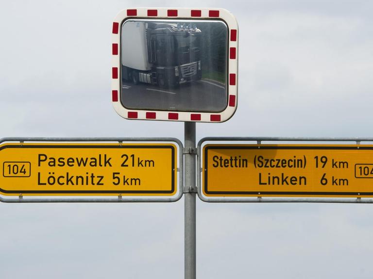 Ein Blick auf die B104 - die Bundesstraße im Grenzgebiet zu Polen.