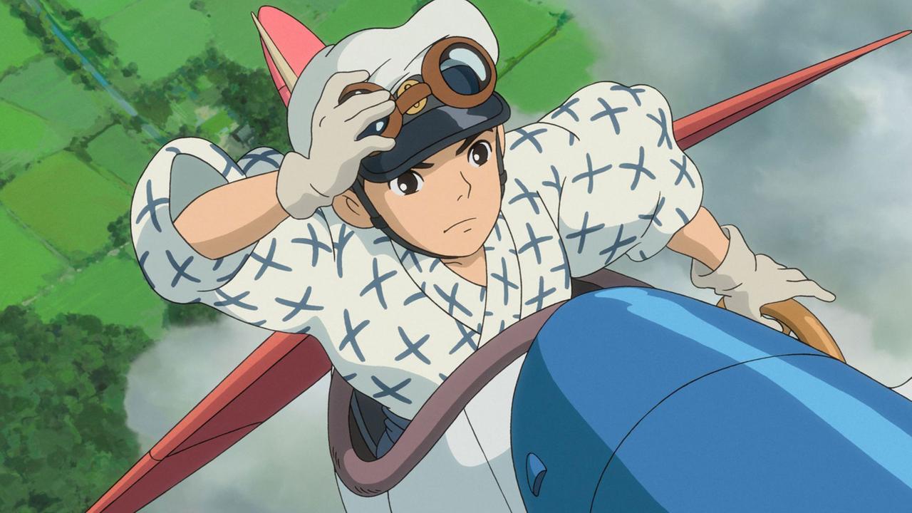 Szene aus dem Anime-Film "Wie der Wind sich hebt" von Hayao Miyazaki
