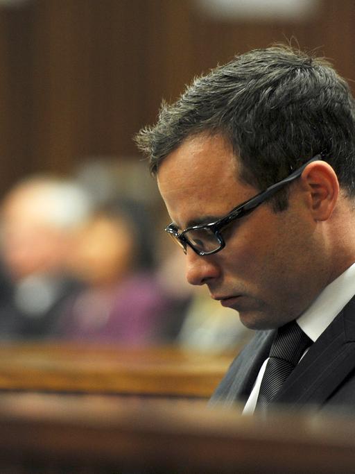 Oscar Pistorius auf der Anklagebank während des Schlussplädoyers der Staatsanwaltschaft.