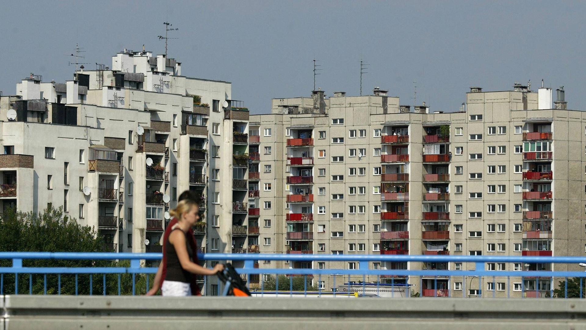 Wohngebäude in Nowa Huta, einem Stadtteil im polnischen Krakau