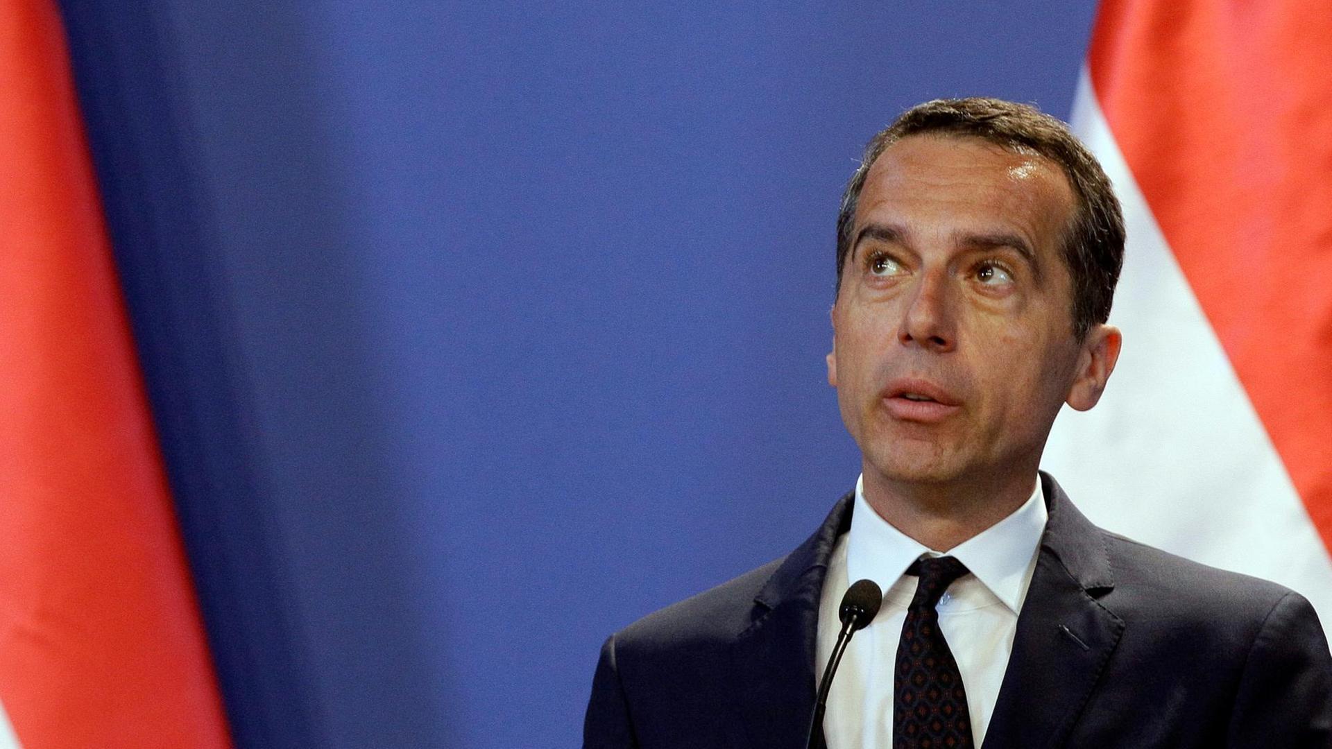 Österreichs Kanzler Christian Kern während einer Pressekonferenz.