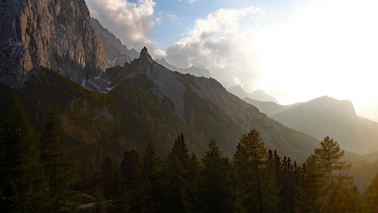 Berge im Abendlicht, im Karwendel