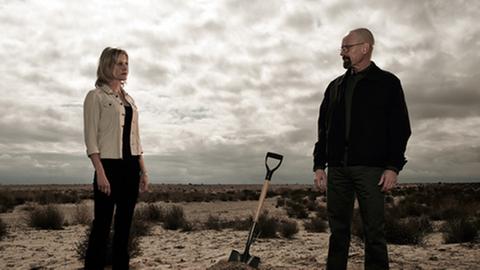 Szene aus der US-Serie "Breaking Bad" mit Anna Gunn als Skyler White und Bryan Cranston als Walter White.