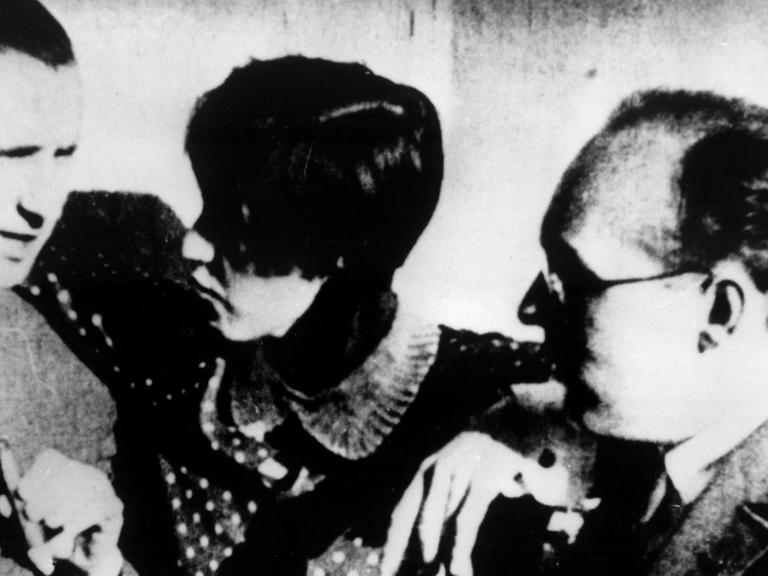 Kurt Weill with Lotte Lenya and Bertold Brecht 1929 / Mono Print |