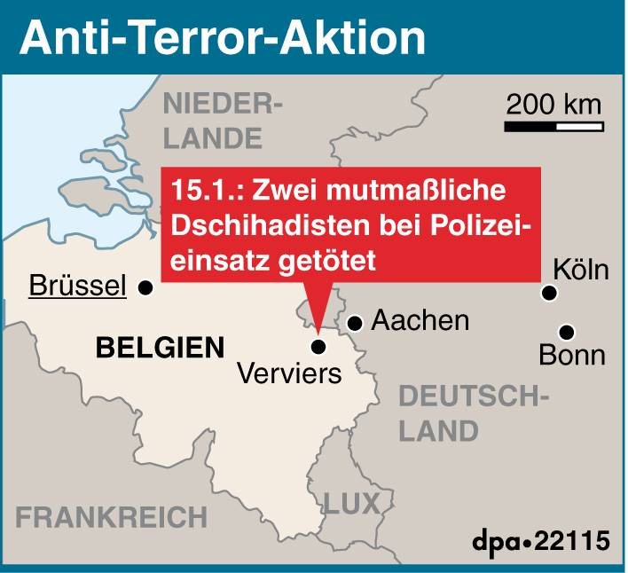 Die belgische Polizei hat bei ihrem Anti-Terror-Einsatz 13 Menschen festgenommen.