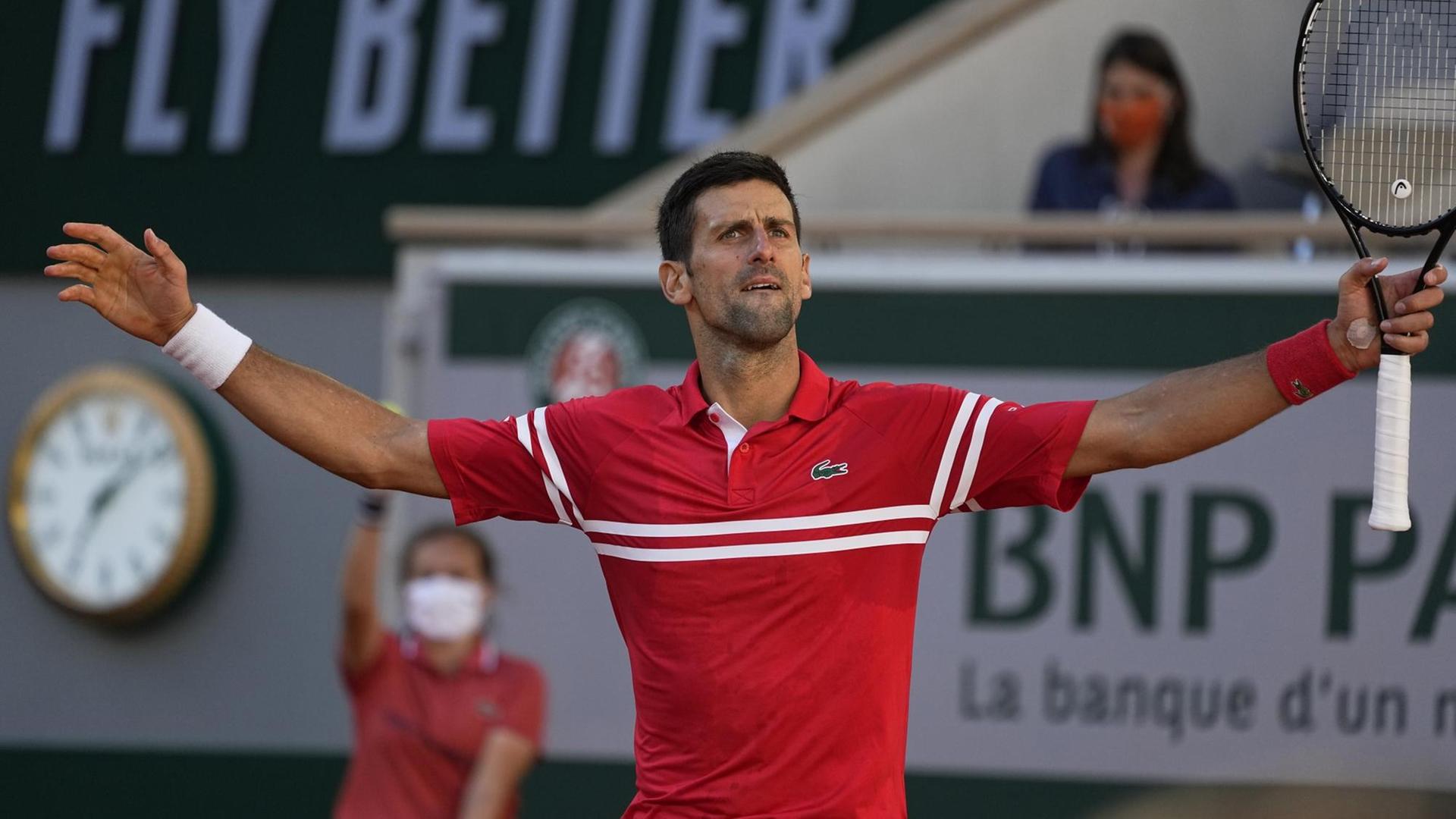 Novak Djokovic beim Finale der French Open 2021 in Paris.