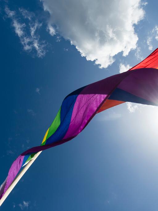 Gegen Homophobie und Transphobie: Regenbogenfahne in Berlin