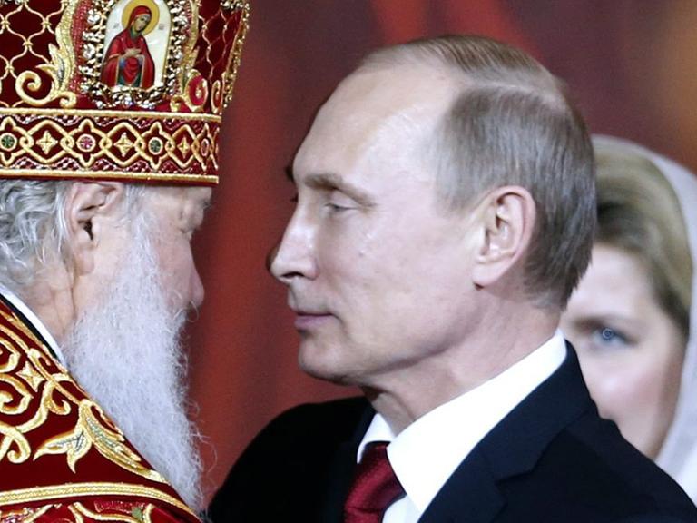 Wladimir Putin und Patriarch Kirill, Oberhaupt der russisch-orthodoxe Kirche.