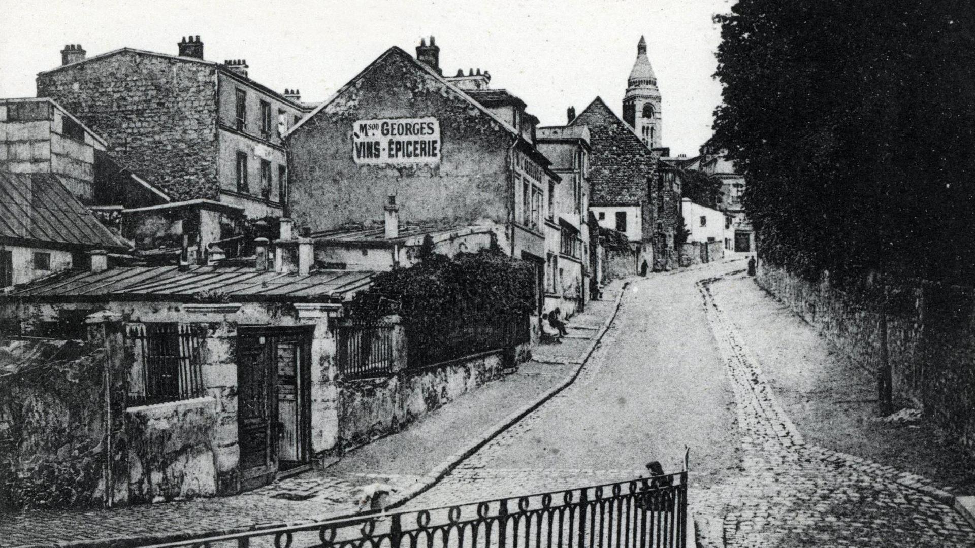 Historische Aufnahme von Montmartre, Paris, 1905