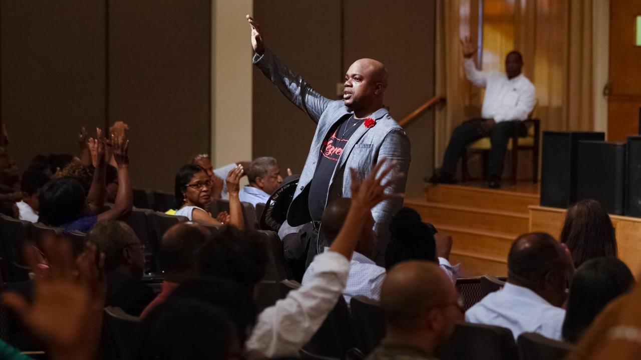 Ein baptistischer Gottesdienst in der Bayview Baptist Church in San Diego, USA 
