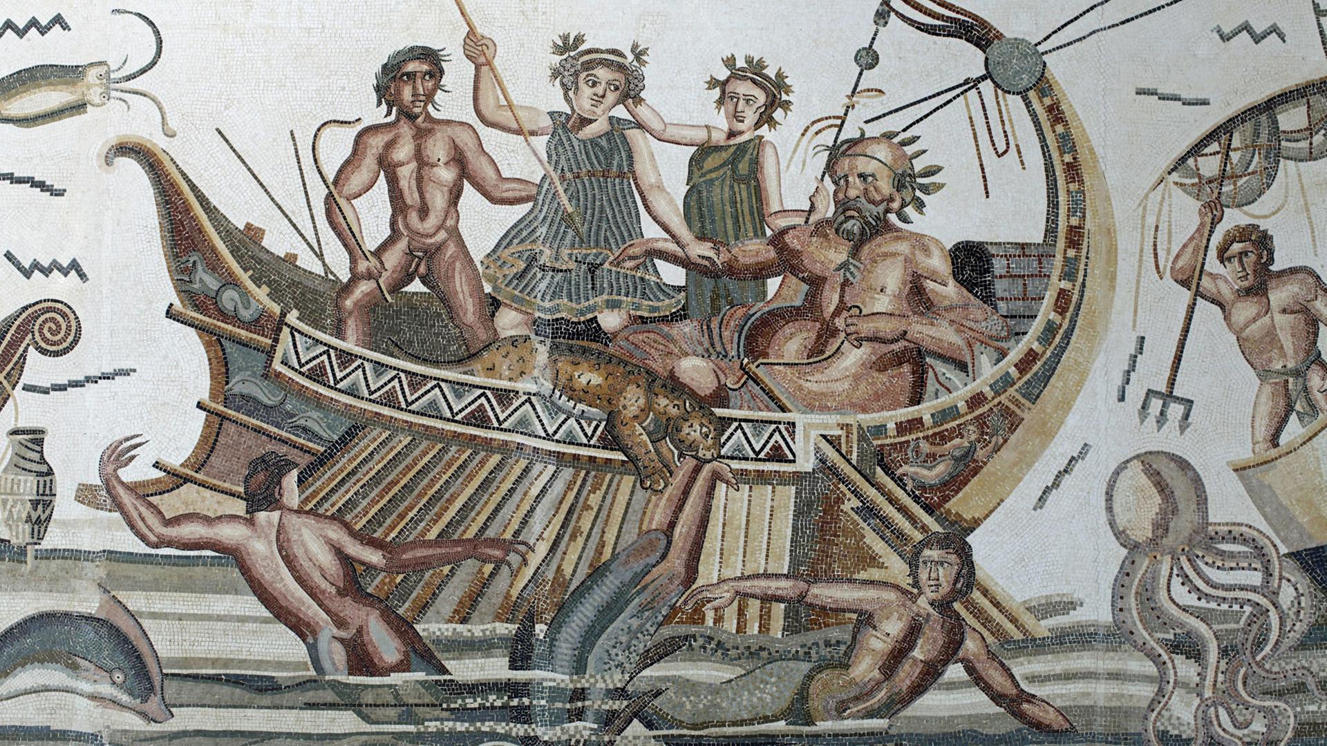 Die Irrfahrt des Odysseus dargestellt auf einem Mosaik