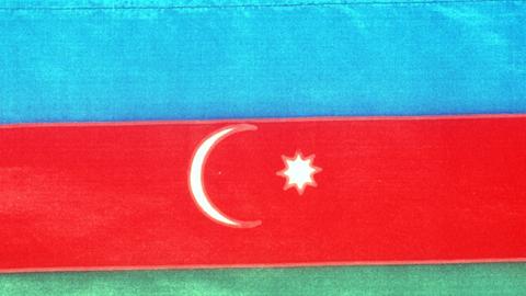 Die Flagge von Aserbaidschan.