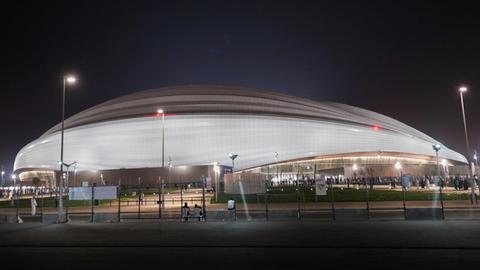 Das Al-Wakrah-Stadion im Gastgeberland der Fußball-WM 2022, Katar.