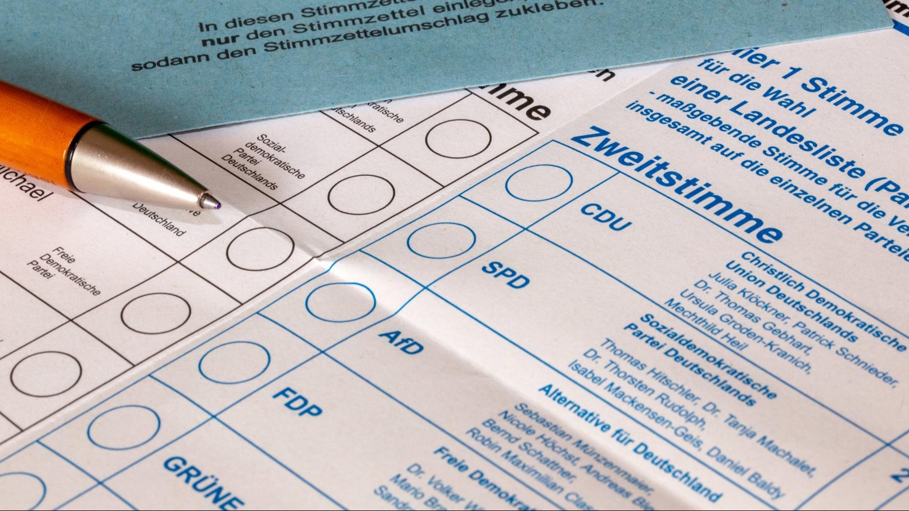 Abstimmung für die AfD bei der Bundestagswahl 2021: Zettel mit